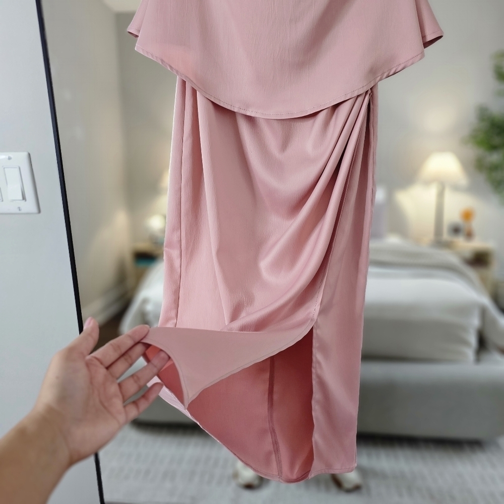 Lovers + Friends Baby Pink Satin Midi Dress, Size XS - Picture 4 of 12